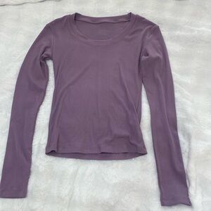 Small Purple Ribbed Long Sleeve Hollister
